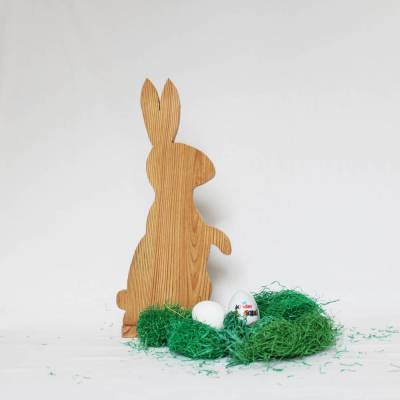 Osterhase, Ostergeschenk, Osterdekoration, Holzhasen, Osterhasen aus Holz, 
