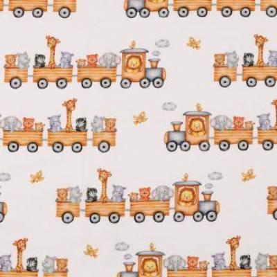 Baumwolljersey Zug Eisenbahn weiß Oeko-Tex Standard 100(1m/13,-€)