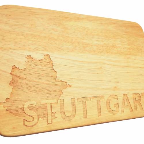 Brotbrett Stuttgart Frühstücksbrett Gravur Holz Schneidbrett Servierbrett Vesperbrett