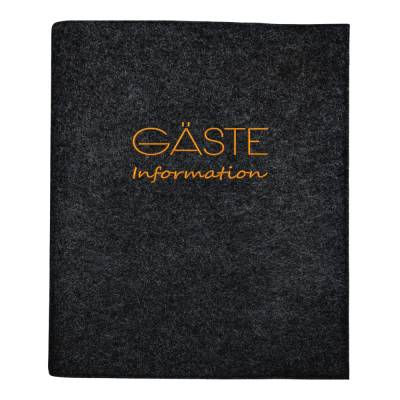 Gästemappe Filz Gäste-Information . Farbwahl. K10