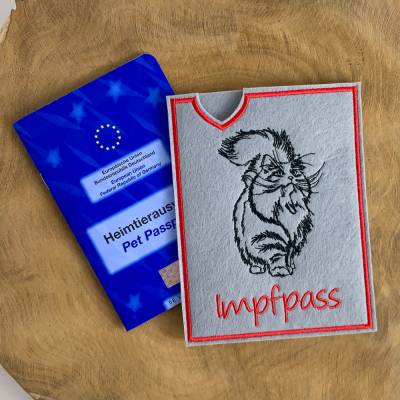 Impfpasshülle Katze – Filzhülle für EU-Heimtierausweis & Impfpass | Geschenk für Katzenbesitzer