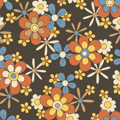 Notizheftchen Flower-Power Gänseblümchen, 10 Notizhefte Hippie-Retro-Streublumen, DIN A6 blanko, Softcover