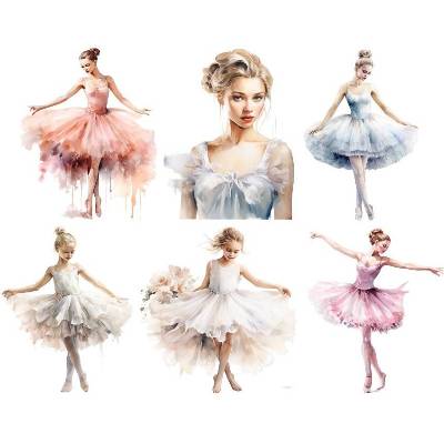 Bügelbilder Bügelmotiv Ballerina Ballett Tänzerin tanzen Prinzessin Mädchen Höhe 20cm