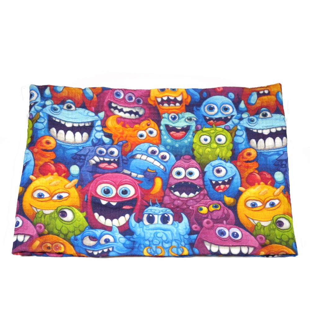 Halssocke Musselin Loop Schal Kleine Monster 2 Bunter Unisex halssocke-musselin-loop-schal-kleine-monster-2-bunter-unisex