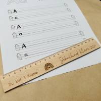 Lineal "Schulkind" personalisiert mit Namen und Jahreszahl, Schultüte/Zuckertüte