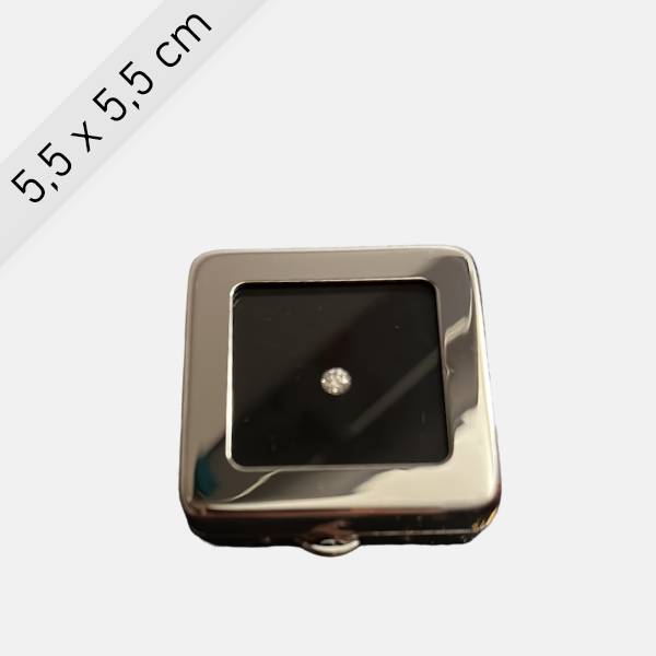 Edelsteinbox Metallbox Aufbewahrung Edelstein Diamant 5,5 x 5,5 cm