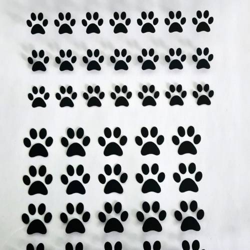 Stickerbogen Pfoten Abdrücke Vinylaufkleber Hund Katze Vinylsticker