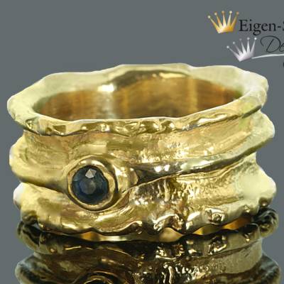 Goldschmiedering "charming", goldplattiniert, Silberring vergoldet , Goldring, Schmuck handmade, Ring Damen,
