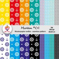Endlosmuster Maritim #01, Digipapier, Nahtlosmuster für Bastelpapier, Scrapbook  Motivpapier Stoffdesign