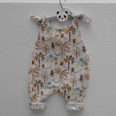 Musselin Jumper PALMEN und PAPAGEI Baby und Kind zimtblüte
