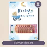 Geldgeschenk zur Geburt: Sichere dir eine digitale Datei für das perfekte Geschenk für die erstee Million!