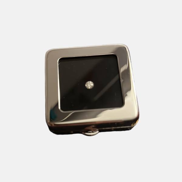 Edelsteinbox Metallbox Aufbewahrung Edelstein Diamant 5,5 x 5,5 cm | Farbe:  Schwarz matt