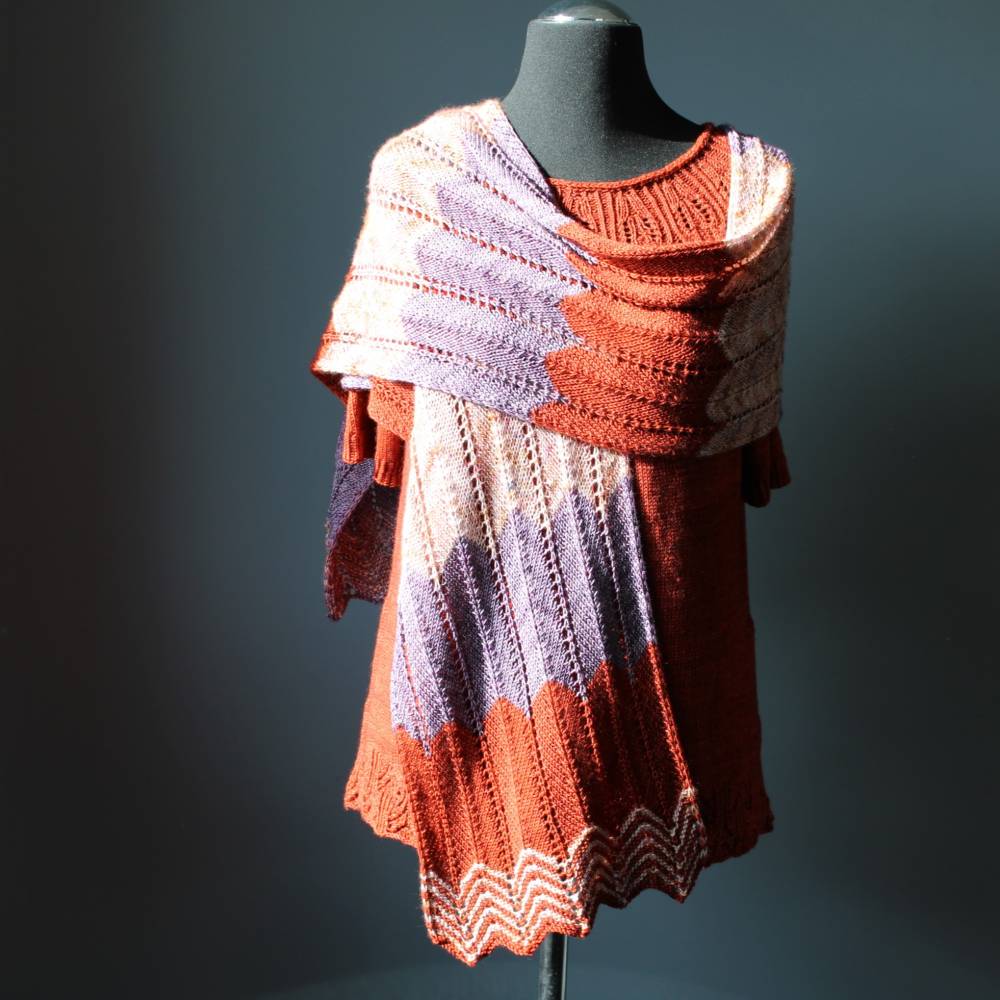Anleitung: Bohemian Spa -  Schal Tuch Stola stricken Bild 1