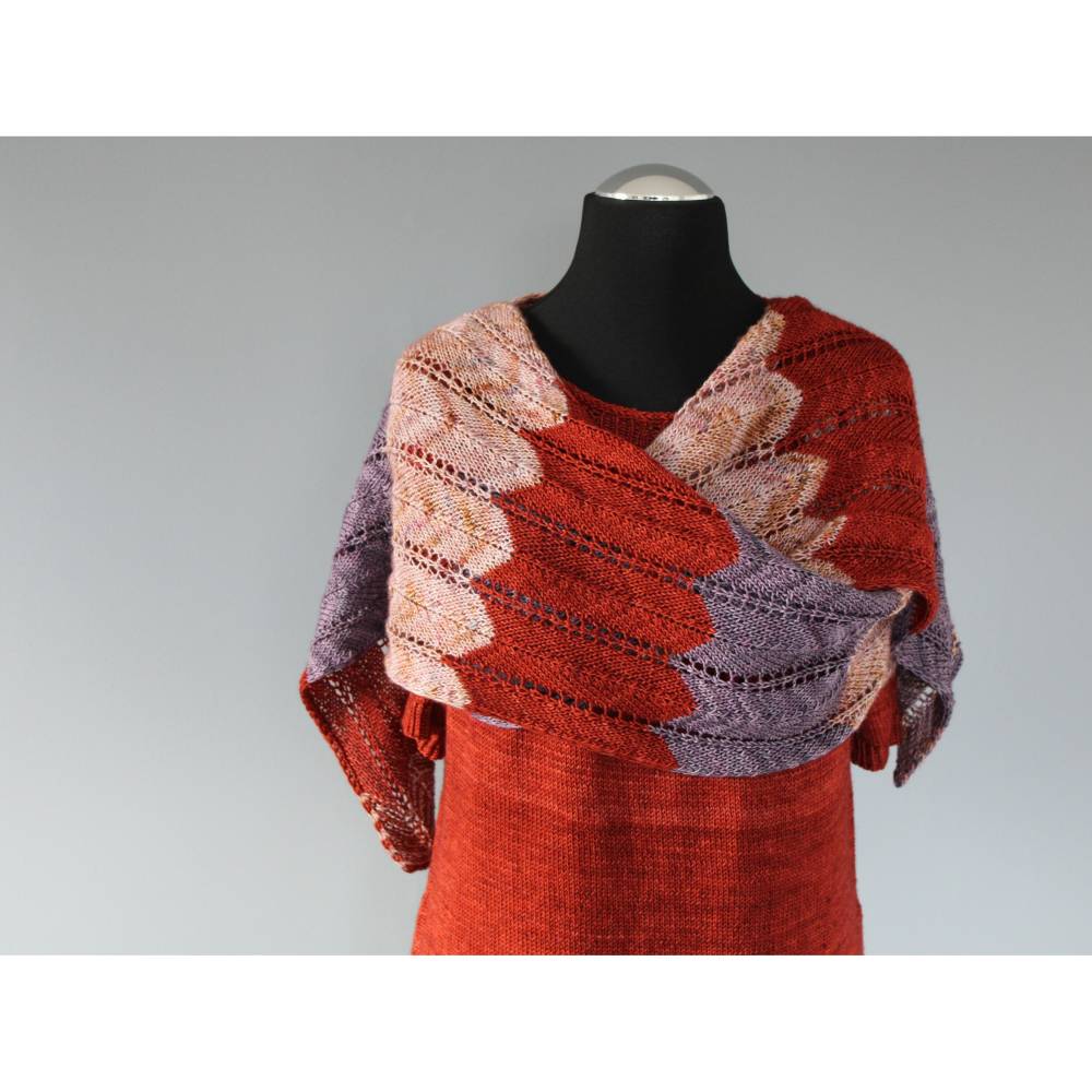Anleitung: Bohemian Spa -  Schal Tuch Stola stricken Bild 10