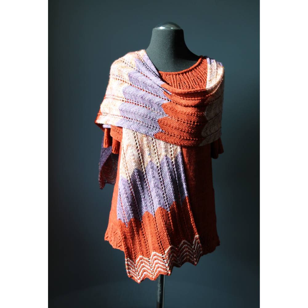 Anleitung: Bohemian Spa -  Schal Tuch Stola stricken Bild 2