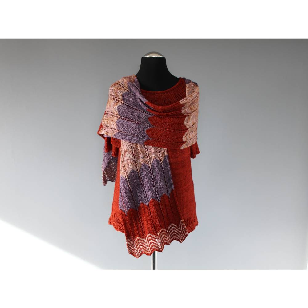 Anleitung: Bohemian Spa -  Schal Tuch Stola stricken Bild 3