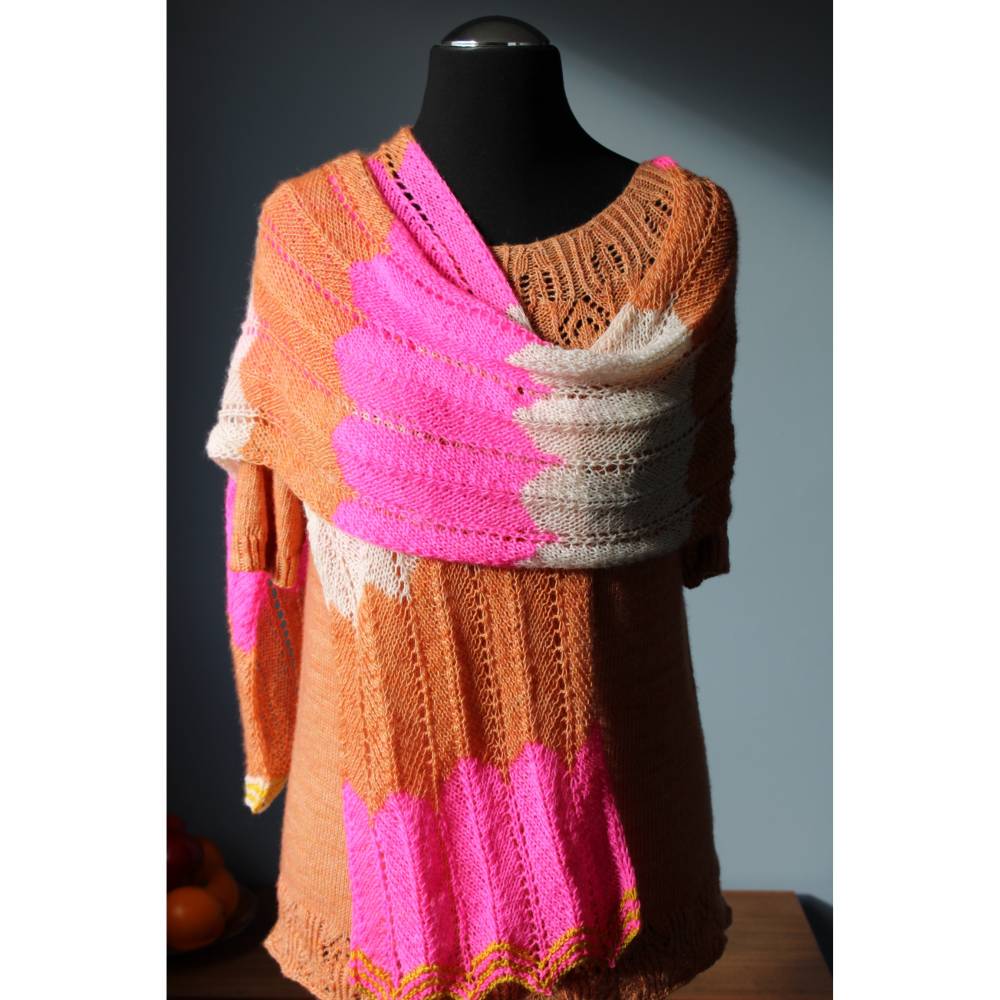 Anleitung: Bohemian Spa -  Schal Tuch Stola stricken Bild 6