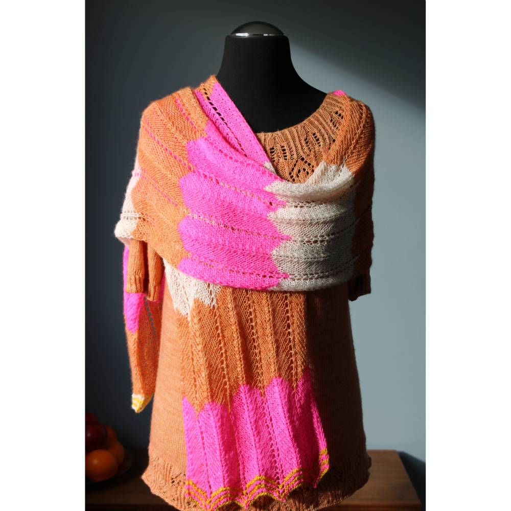 Anleitung: Bohemian Spa -  Schal Tuch Stola stricken Bild 7
