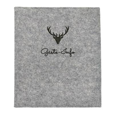 Gästemappe Hirsch Gäste-Info  Filz vegan K05