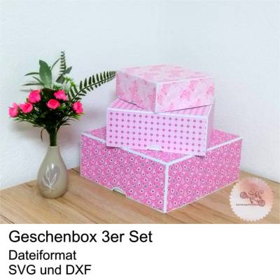 Plotterdatei Geschenkbox 3er Set