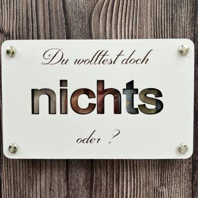 Holzgrußkarte Geburtstag, Geldgeschenk aus Holz, verschiedene Farben