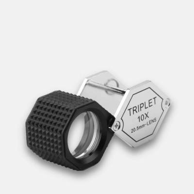 Juwelier Lupe Triplet 10 x Vergrößerung Präzision inkl. Lederetui