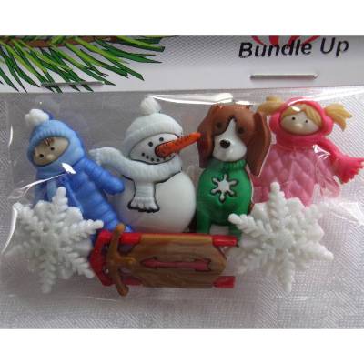 Dress it up Knöpfe     im Schnee      (1 Pck.)   Bundle Up    Kinderknöpfe
