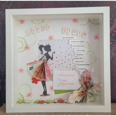 3D Bilderrahmen als Geldgeschenk zur Jugendweihe, Geburtstag, Konfirmation/Kommunion, Stampin up 