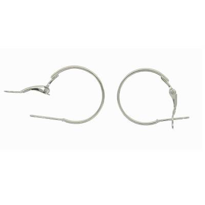 1 Paar Hoop Ohrringe, rhodiniert, 20mm