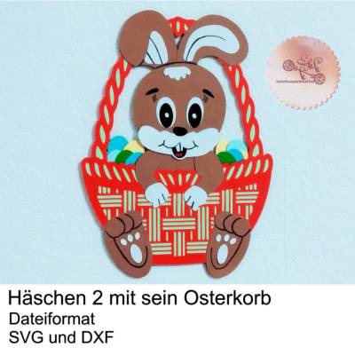 Plotterdatei Häschen 2 mit sein Osterkorb
