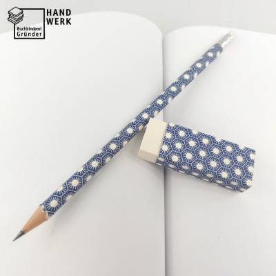 Set, Bleistift Radiergummi, dunkelblau weiß
