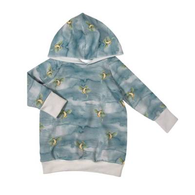 Hoodie Kapuzenpullover "Fliegende Drachen" Dragon jeansblau - Geschenk Geburtstag Fasching 