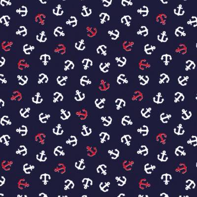 Westfalenstoffe Hamburg blau weiße rote Anker 100% Baumwolle Webware Webstoff