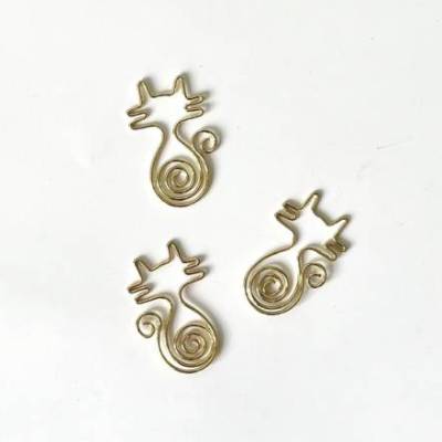 Klammern in Katzenform goldfarbene Clips Briefklip Papierklammer mit Spirale