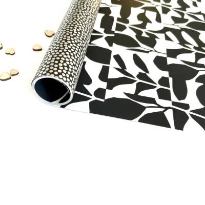 Geschenkpapier CHIC zweiseitiges Papier 3m Rolle verpackungspapier geschenke schwarz weiß champagner gemustert