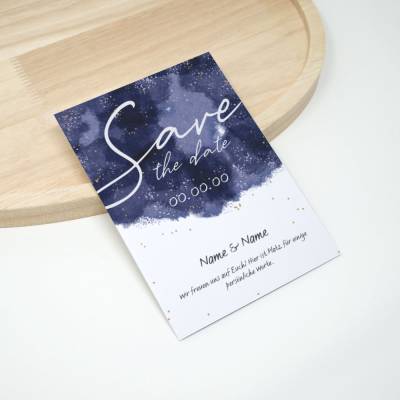 50 personalisierte A6 Save the Date Karte Sternenhimmel Mitternachtsblau |  Celestial Thema