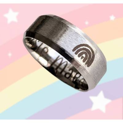 Breiter Edelstahlring mit individueller Gravur - Persönliche Geschenkidee für Frauen zum Muttertag - Geschenk zur Geburt