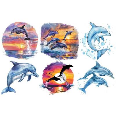 Bügelbilder Bügelmotiv Delfin Meer Ozean Junge Mädchen Höhe 25cm