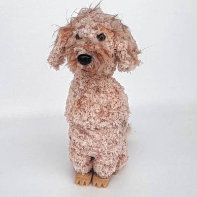 Eierwärmer Eierbecher HUND Goldendoodle Haustier Halsband Knochen Namensschild