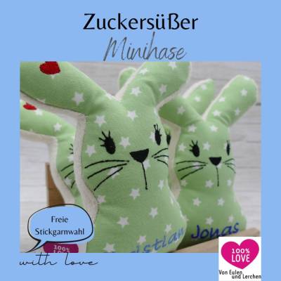 Personalisiertes Kuscheltier Hase Minihase Häschen Osterhase auf Wunsch mit Namen Plüschtier 