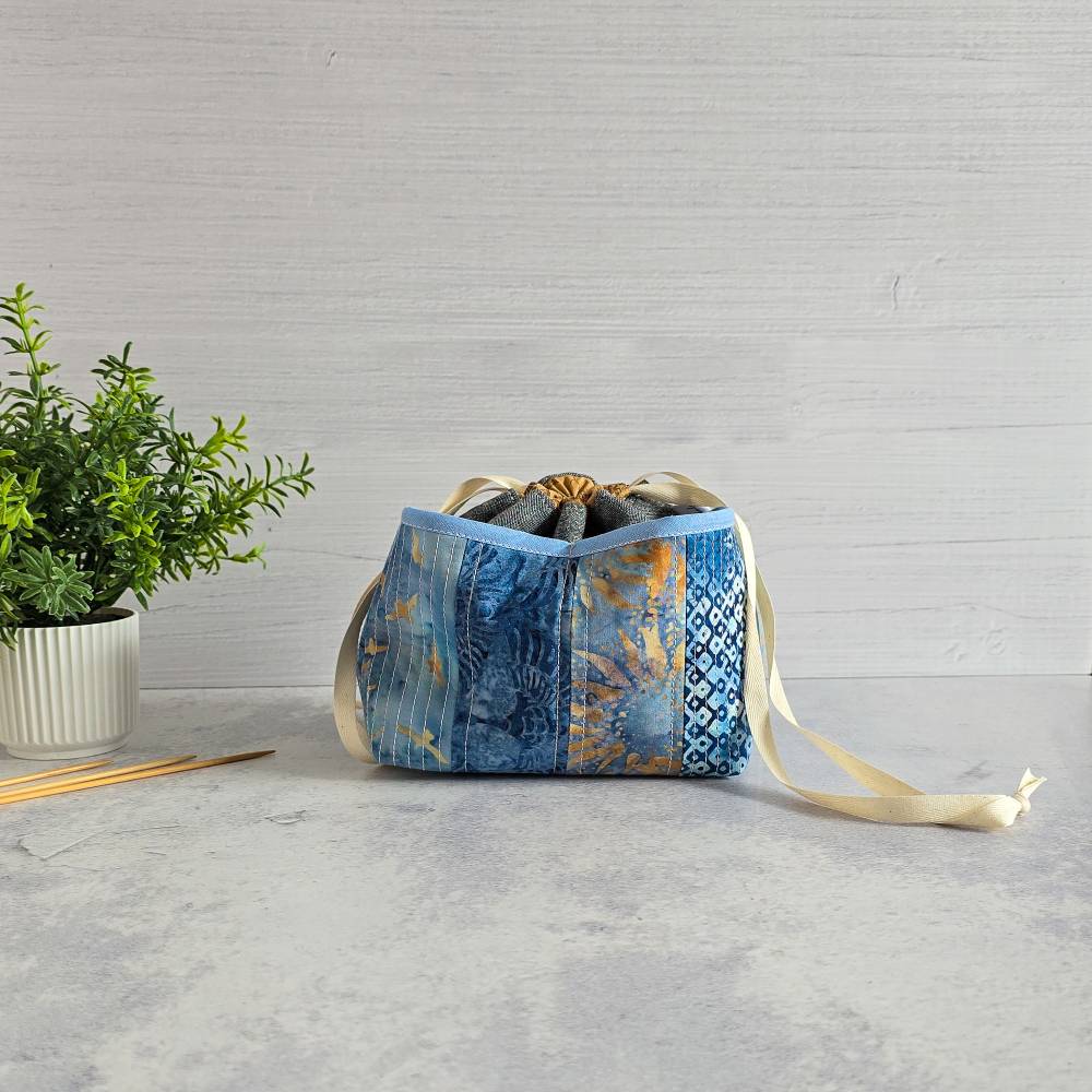 Projekttasche | Stricktasche | praktische Bobbeltasche | Wollbeutel |  Aufbewahrung Strickzeug | Projekt Bag