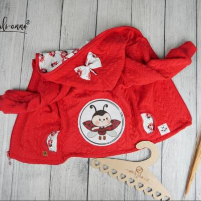 Sweatjacke Zopfstrick Rot Marienkäfer 