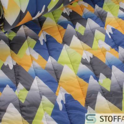 Stoff Polyester Stepp Stoff Eisberg grau gelb Jacken Stepper Steppstoff