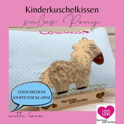 Kleines Pony Pferdekissen Namenskissen Taufkissen Kuschelkissen Kindergartenkissen Geburtsgeschenk Pferd Pferdchen Pony