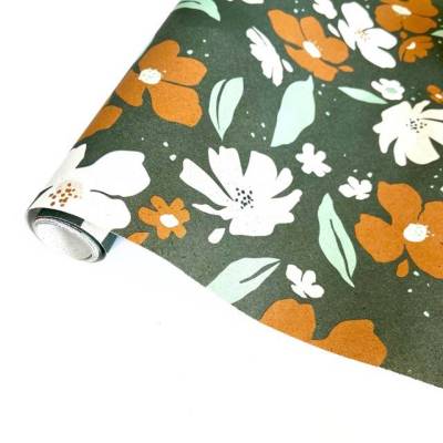 Geschenkpapier FLORAL aus Graspapier 3m nachhaltiges Packpapier für Geschenkverpackungen 1 Rolle 50cm breit