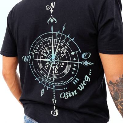 Plotterdatei Kompass, Windrose – SVG-Datei Camping Shirt, Hoodie, Camper – Gutschein Geschenk, Bin weg – vitage, antik