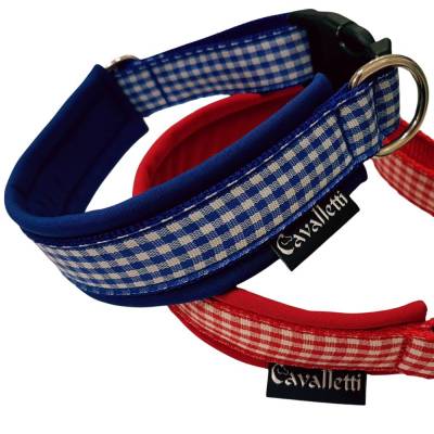 Hundehalsband Peter 45-50 cm verstellbar mit Steckschließe personalisierbar Halsband blau mit Polsterung