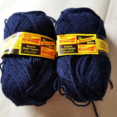 Vintage, Wolle, Marke Rödel Farbe 2638 Partie 18, blau 90 Gramm