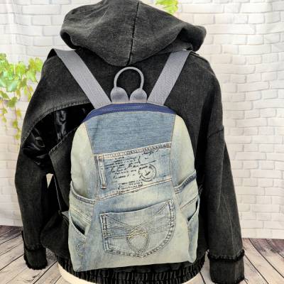 Jeansrucksack, Rucksack, Jeans Upcycling,  Recycling