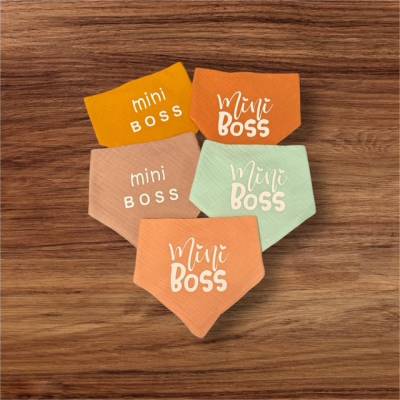 Halstuch Mini Boss - Dreieckstuch - Babyhalstuch - Musselintuch - Mulltuch - Babyhalstuch